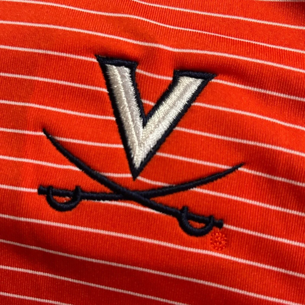 Nike Orange Striped Virginia Cavaliers Golf Tour Polo NEW Size XL Embroidered - Picture 6 of 7